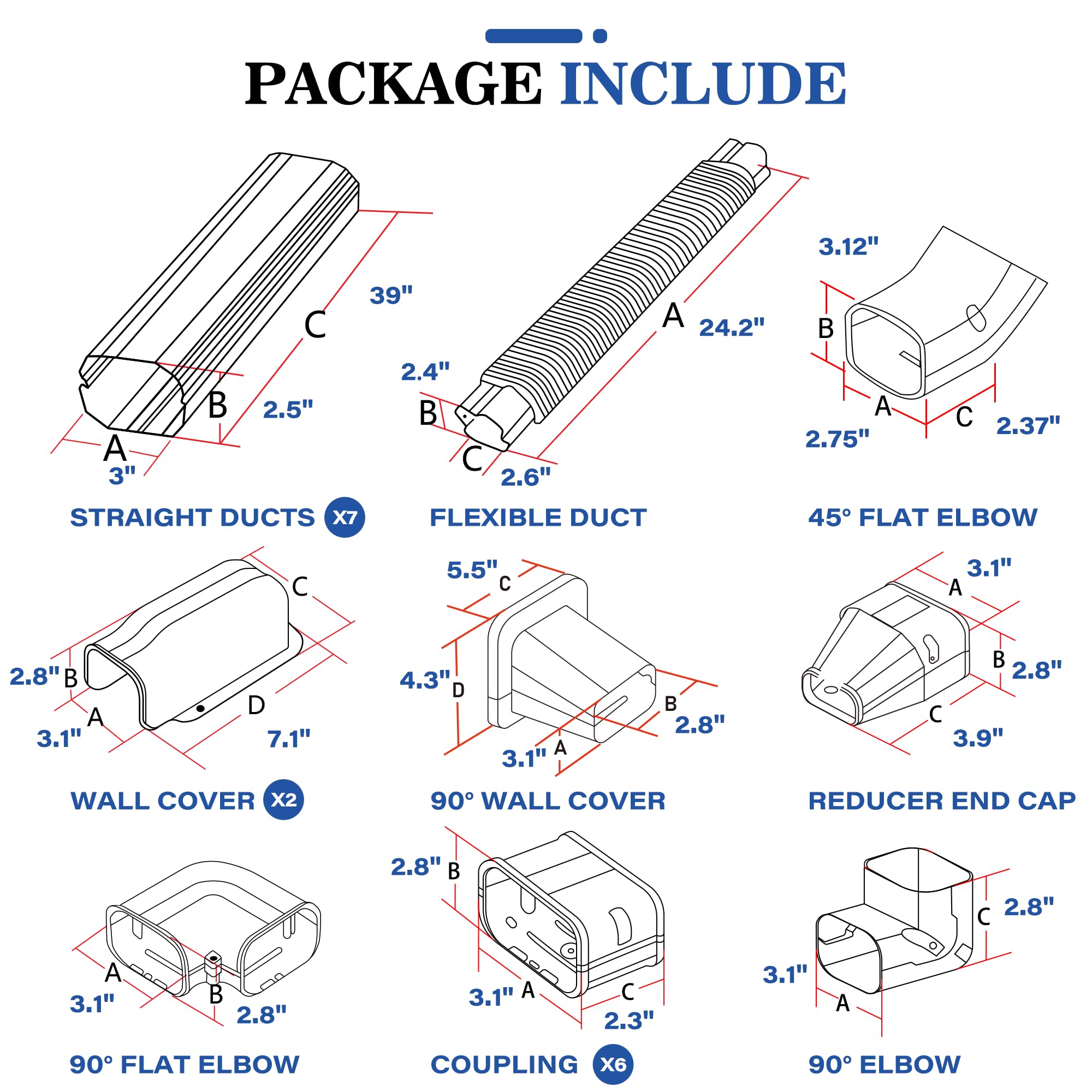 Snapklik.com : 3" 25Ft PVC Decorative Line Set Cover Kit For Mini Split ...