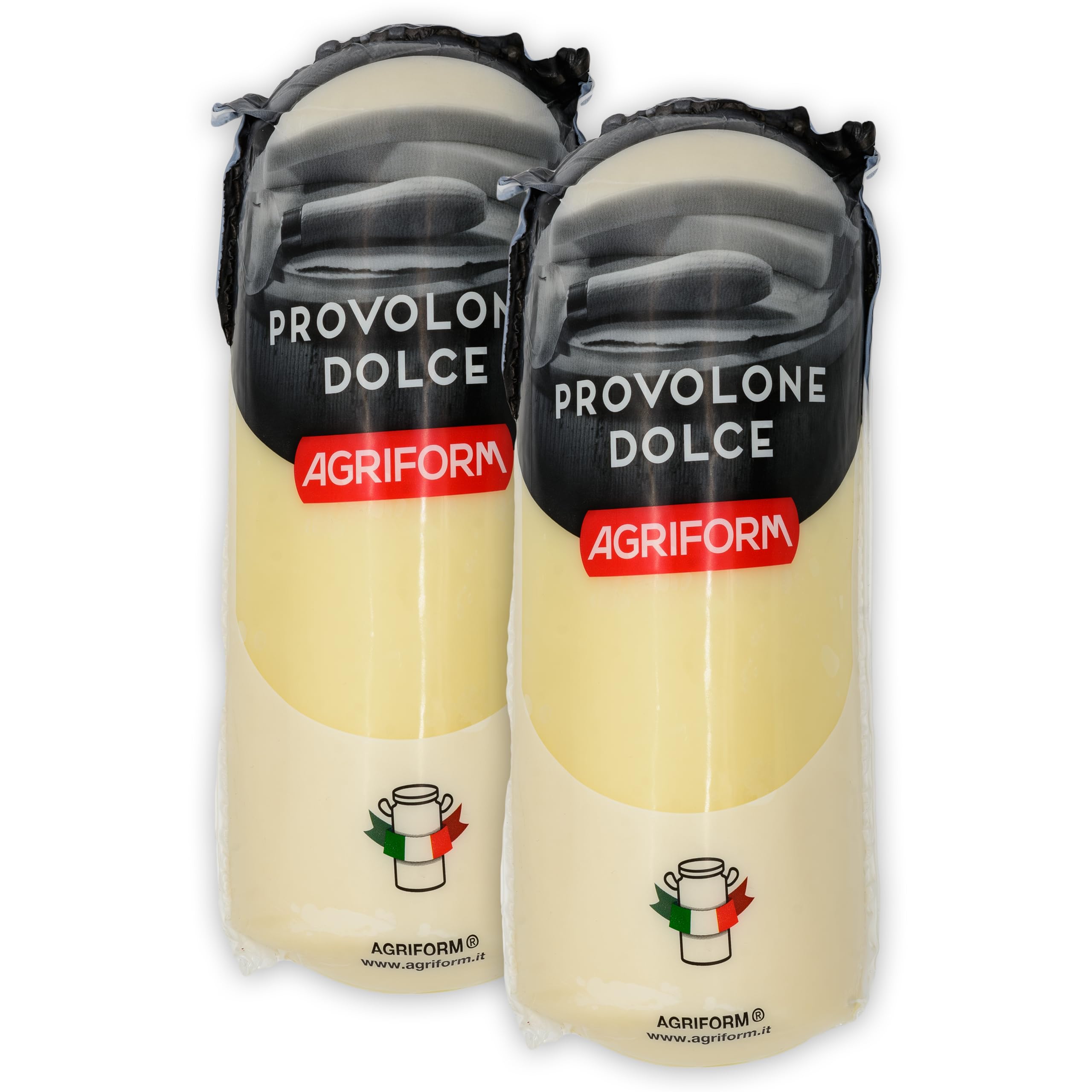 AGRIFORM Provolone Käse Agriform 2x ca.1 Kg Italienischer-Pasta-Filata-Schnittkäse pikant wüzig-kräftig aromatisch schmelzbar weicher Teig