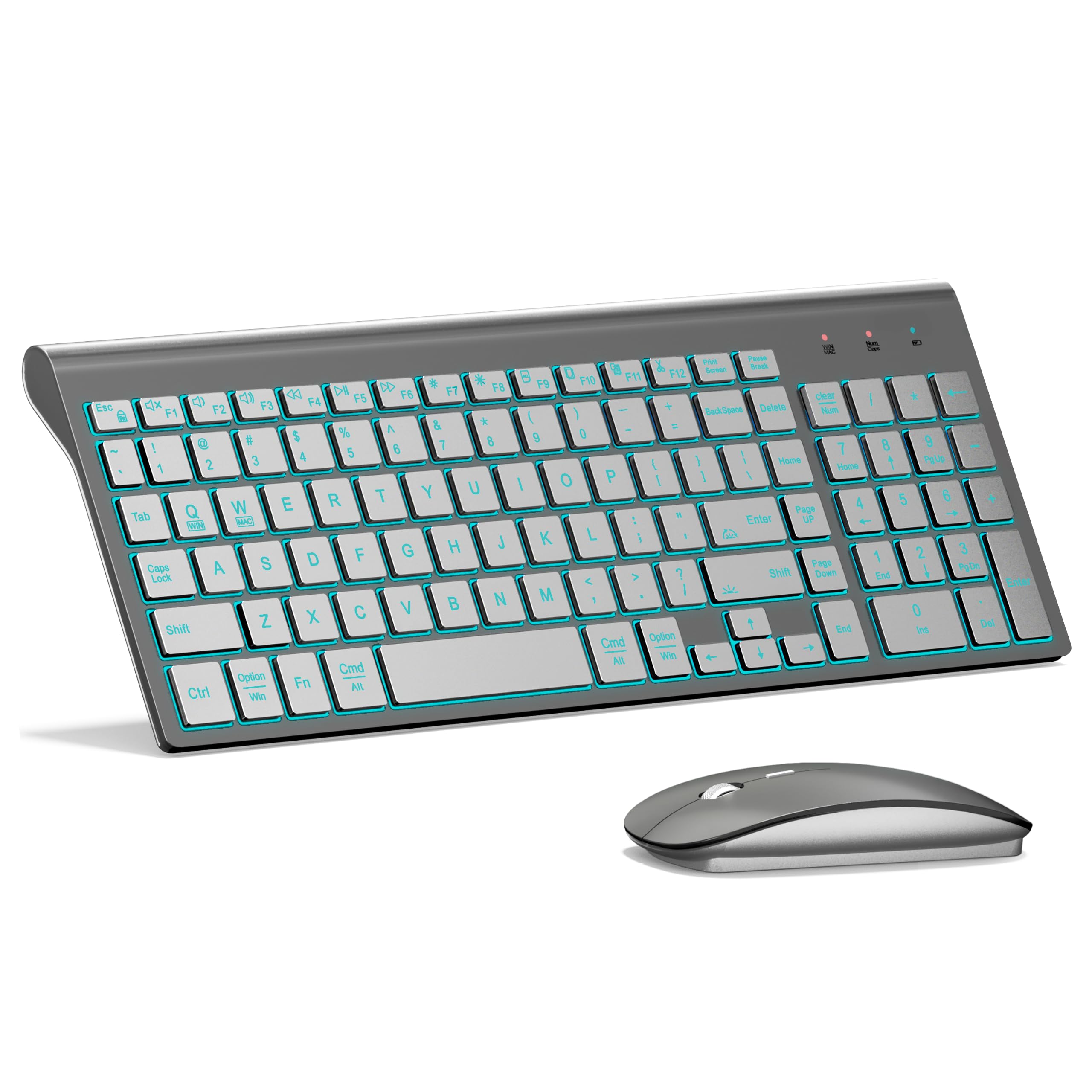 Wireless Keyboard and Mouse Ultra Slim Combo, TopMate - White — Amazon image 25
