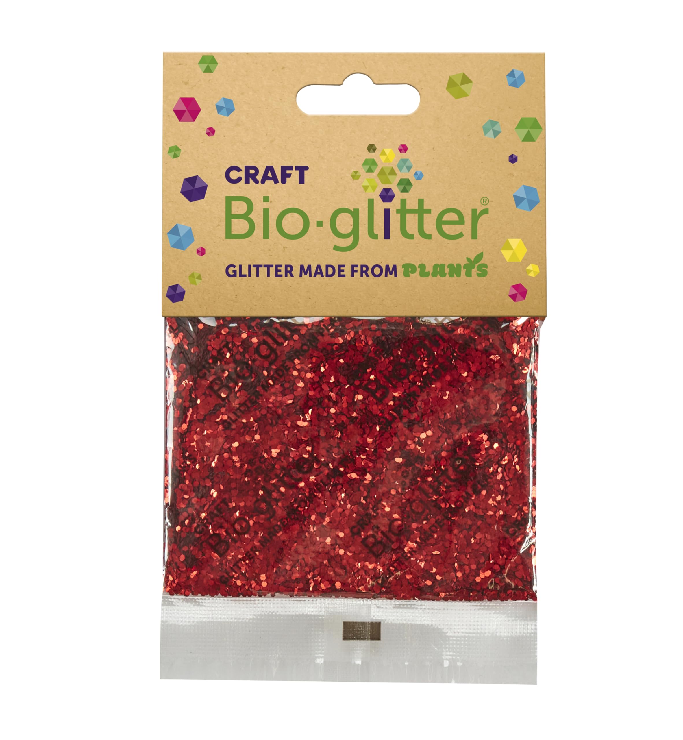 Craft Biodegradable Glitter, Chunky Glitter, Arts and Crafts for Kids, Card Making, Decorations, Candle Making, Eco-Friendly, Cruelty Free - Red - 20g x 10