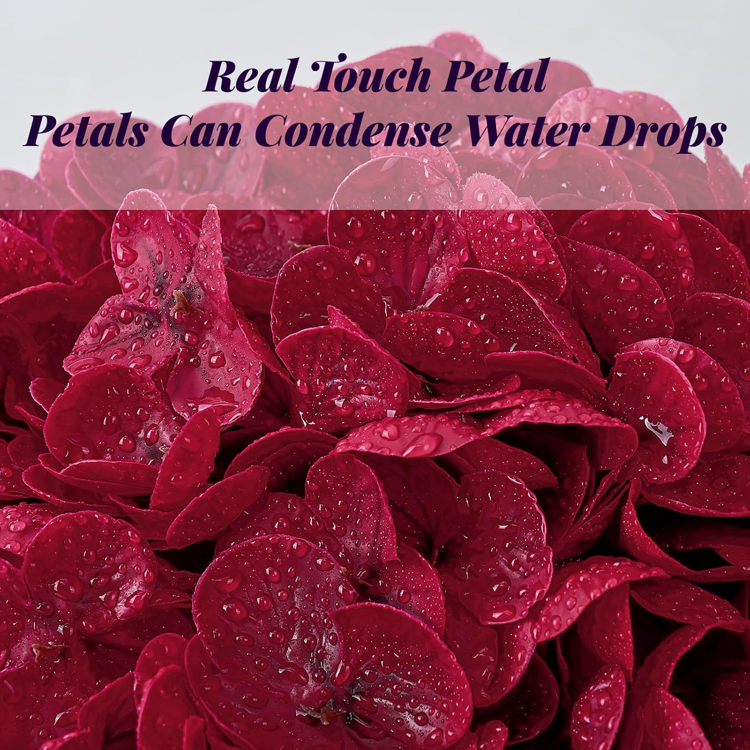 MARTINE MALL 3Pcs 21in Hydrangea Artificial Flowers, Latex Real Touch Hydrangeas Lifelike Large Hydrangea Flowers for Home Decor Party Arrangements Wedding Bouquets Centerpieces (Burgundy) - Image 3