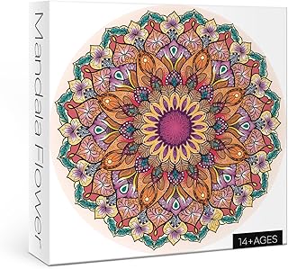 Comprar Rompecabezas redondos de mandala para adultos, 1000 piezas, rompecabezas coloridos de flores, rompecabezas de desafío de color para decoración del hogar