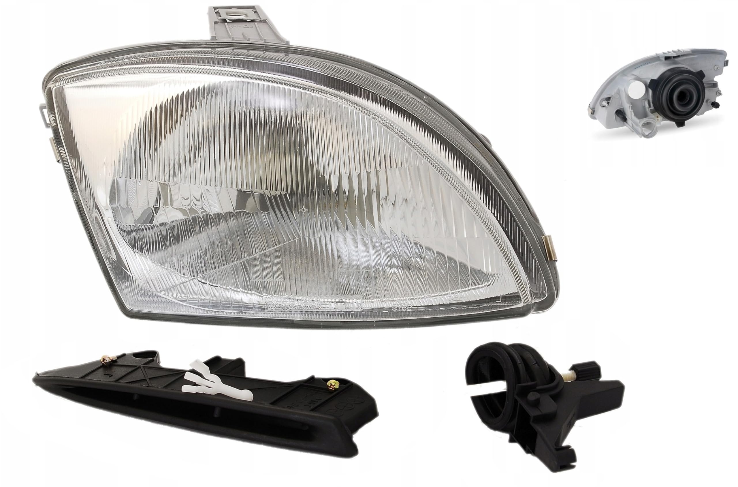 Set 2 Faro Fanale Proiettore Anteriore Sinistro Destro Per Seicento 600 da 1998 Alogeno H4 Gruppo Ottico Luce Fanalino Regolazione Elettrica Idraulica