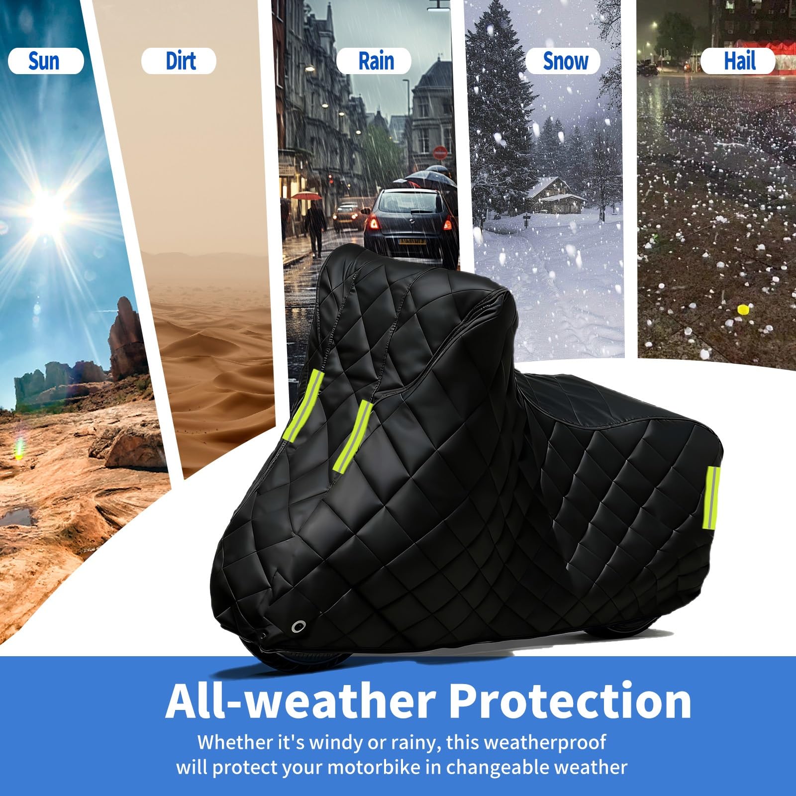 Motorrad Abdeckplane Wasserdicht für Can-Am Spyder RS-S | Verdickte Motorradplane Abdeckung Outdoor Hagelschutz Regen Sonne Staub UV Schutz Tearstop Motorradabdeckung mit Schlossloch
