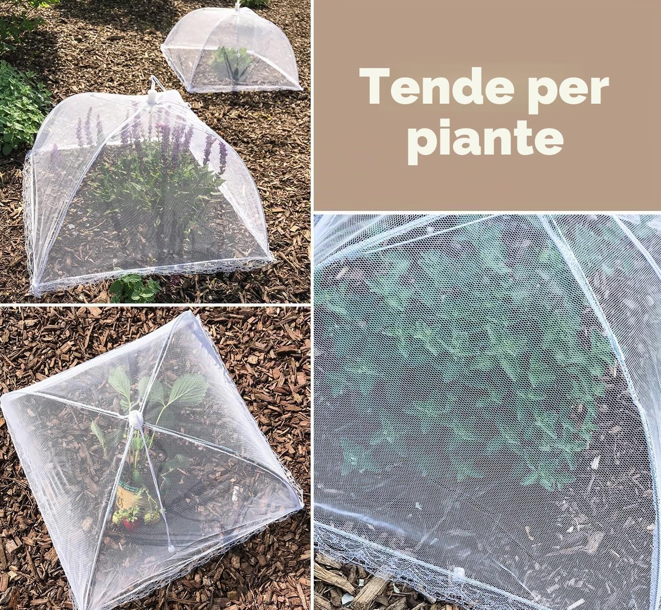 Anstore, copertura in rete per alimenti, per pic-nic, 43,2 cm, riutilizzabile e pieghevole, protegge gli alimenti da mosche, insetti e zanzare, confezione da 5