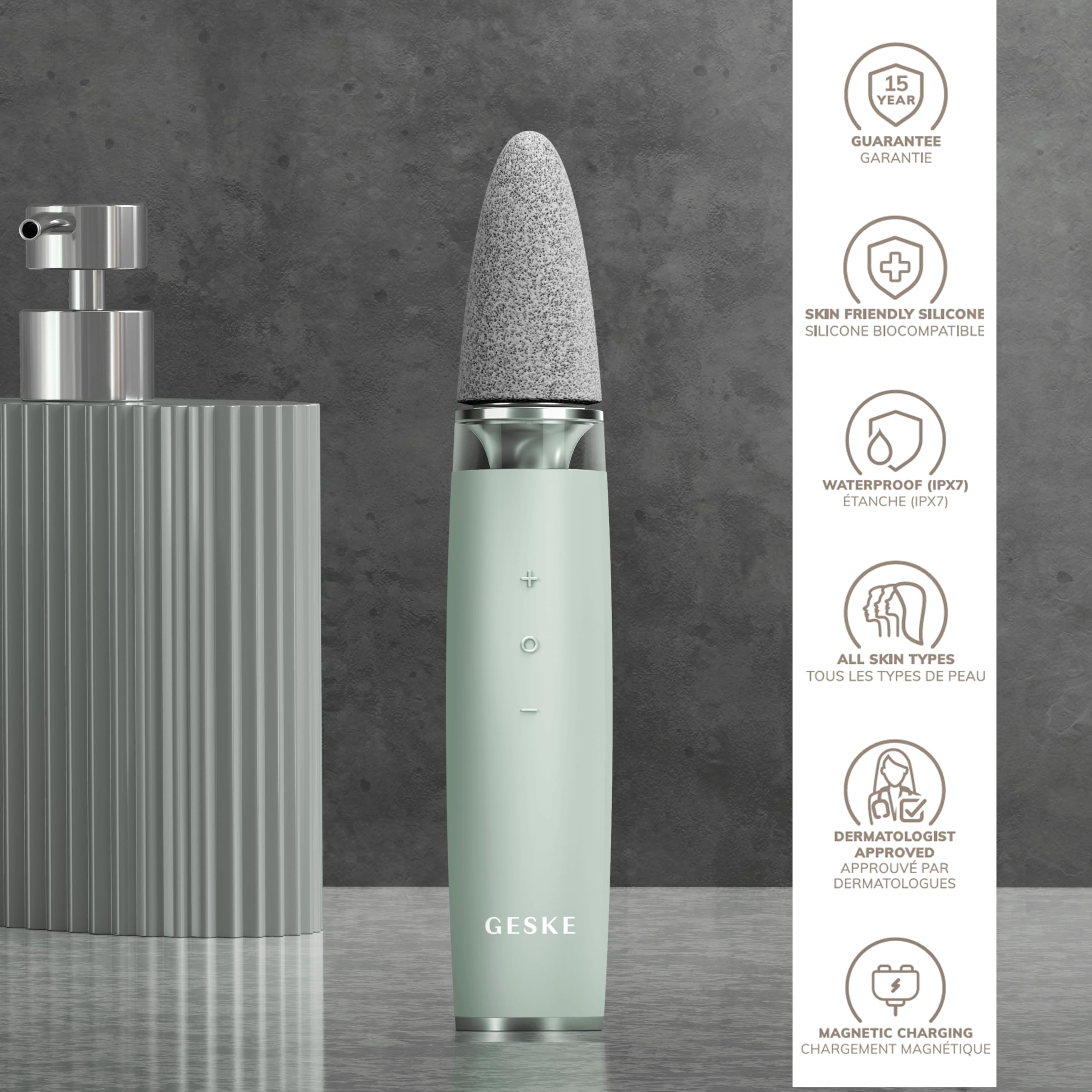 GESKE Electric Pumice Foot Multi-Pen 8 in 1 | Exfoliant pour Pieds