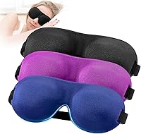 YIVIEW Sleep Mask Pack of 3 for Side & Back Sleepers - 100% Blackout 3D Eye Masks, Lightweight Breathable Zero Pressure Night Blindfold