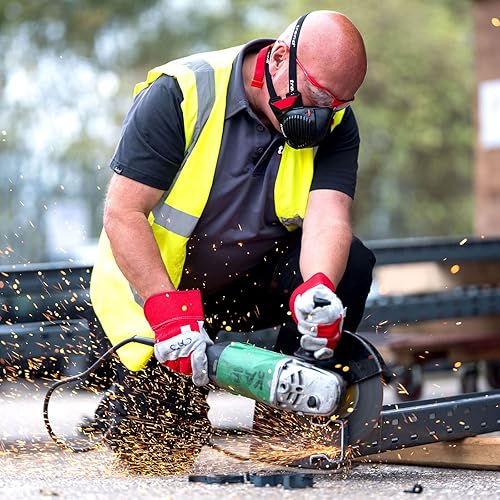 Miniatura 6 de Trend Máscara antipolvo Air Stealth, media máscara con filtros HEPAC gemelos reemplazables para carpintería, construcción y construcción, SM (los