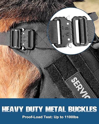 Miniatura 3 de PETNANNY - Arnés táctico para perros grandes, chaleco de servicio para perros grandes, cobertura completa de cuerpo en arnés de entrenamiento para