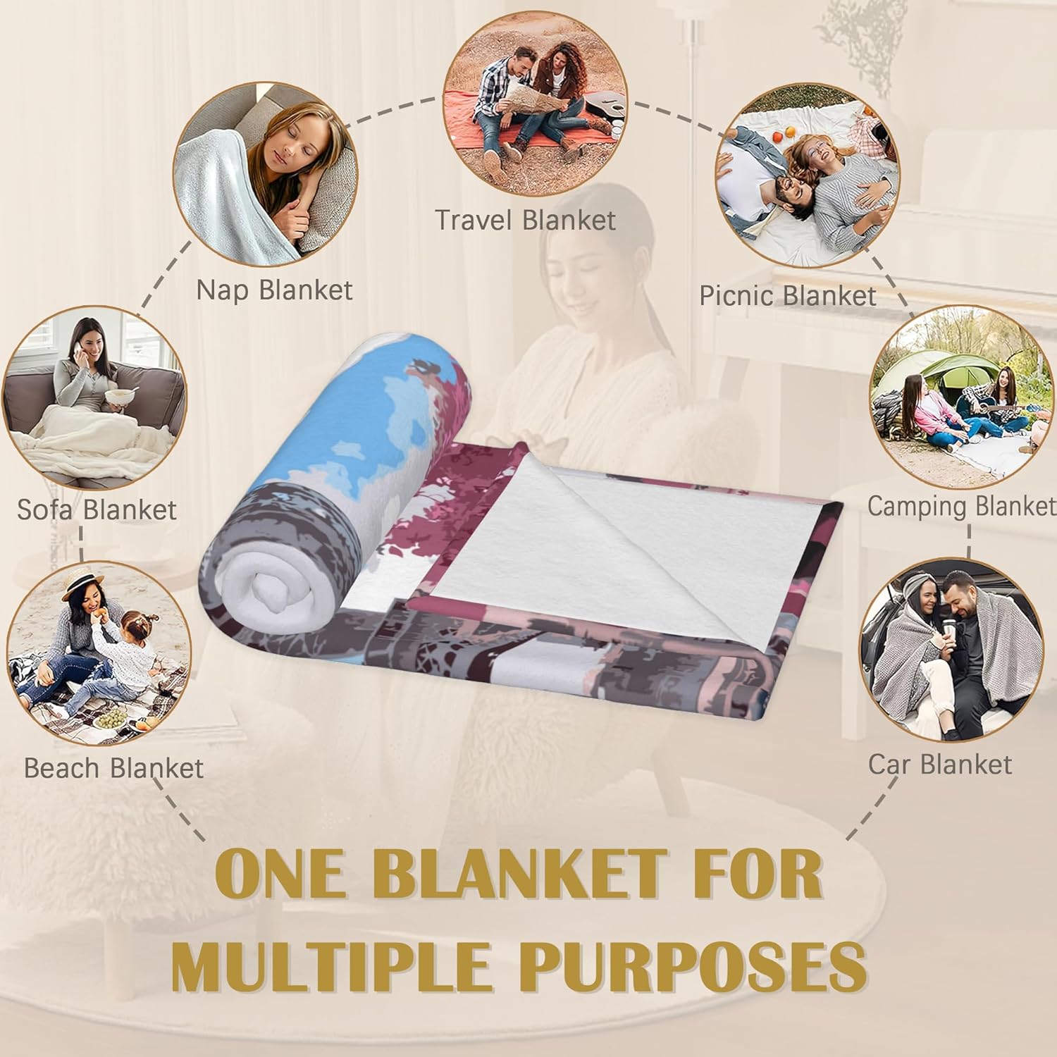 Paris Tower Blanket, Paris Tower Soft Lightweight Throw Blanket for Sofa Couch Bed Room 50x60 inch