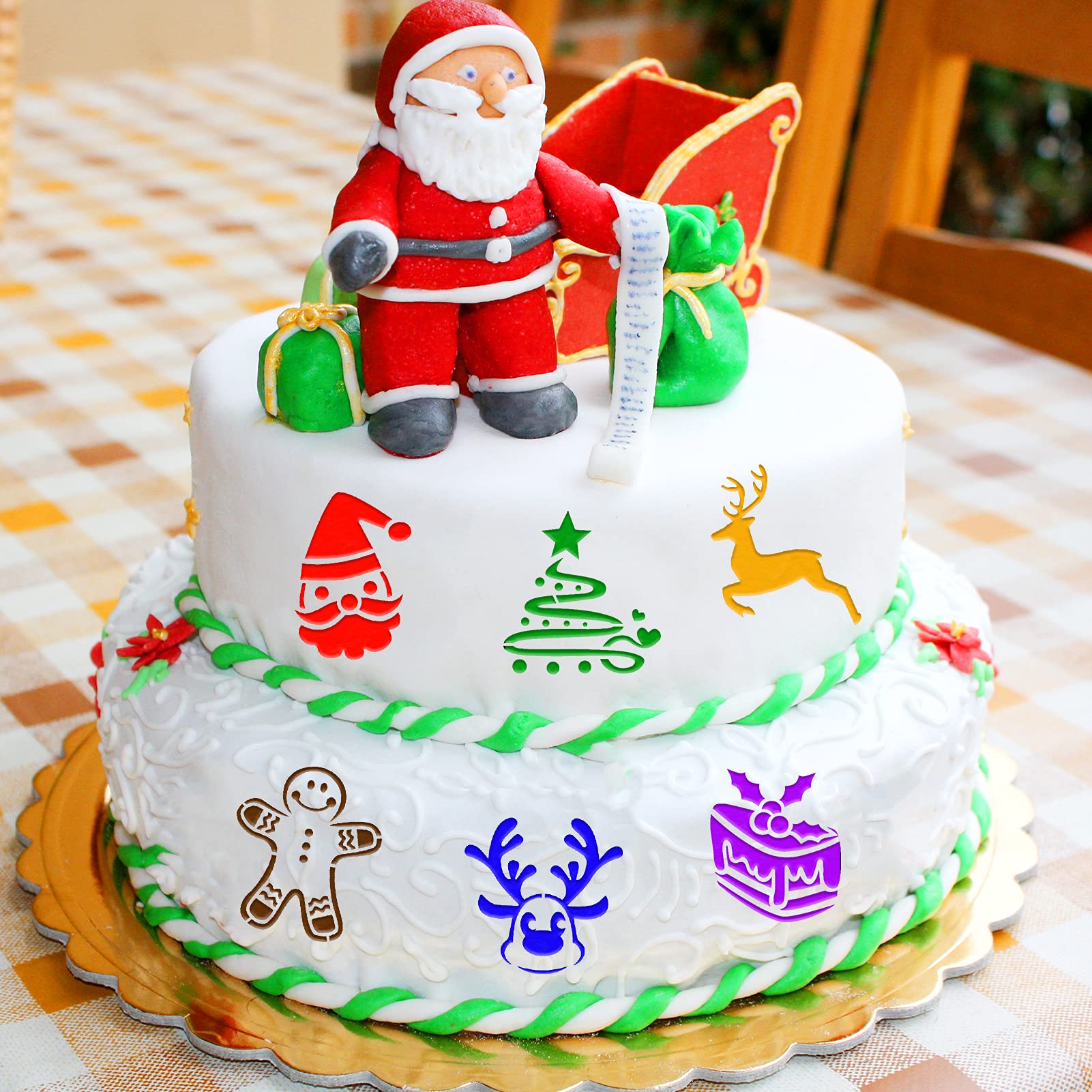 Christmas Cookie Stencils Decoration, Konsait 30Pack Merry Christmas Snowflakes Stencil, Reusable Plastic Painting DIY Crafts Templates for Baking Royal Icing Cake Coffee Card Xmas New Year Gifts - Image 7