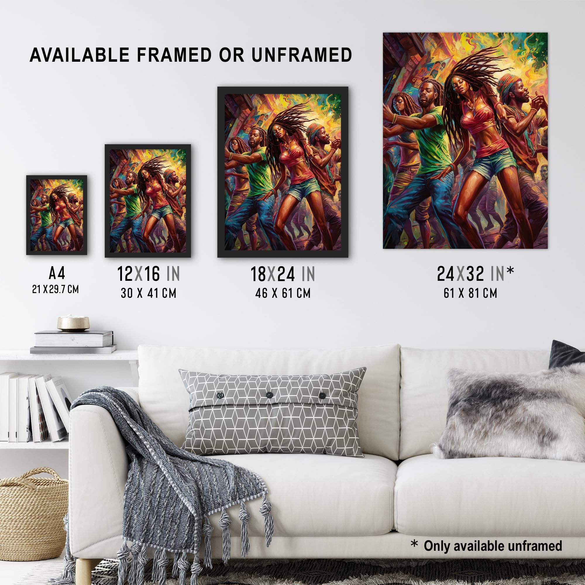 Artery8 Reggaeton Urban Latin Street Dance Reggae Music Latin American Dance Hall Painting Rhythm Body Energy Theatre Arts Artwork Large Wall Art Poster Print Thick Paper 18X24 Inch - Image 3