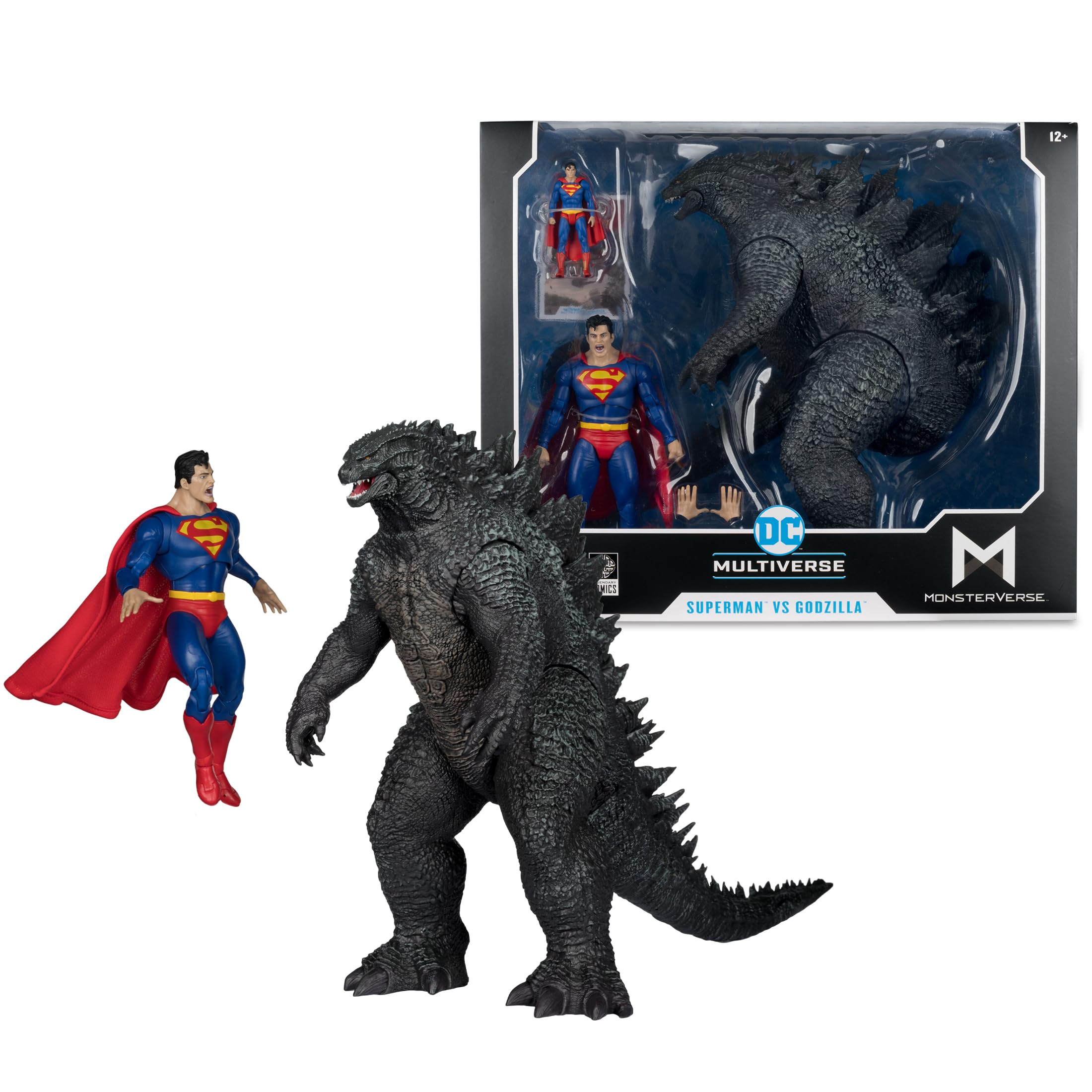 McFarlane DC Justice League Monsterverse DC Multiverse Actionfiguren 2er-Pack Superman Vs. Godzilla 30 cm | DC Multiverse Justice League vs. Godzilla vs. Kong Actionfigur, 17,8 cm, 2er-Pack – Superman vs. Godzilla