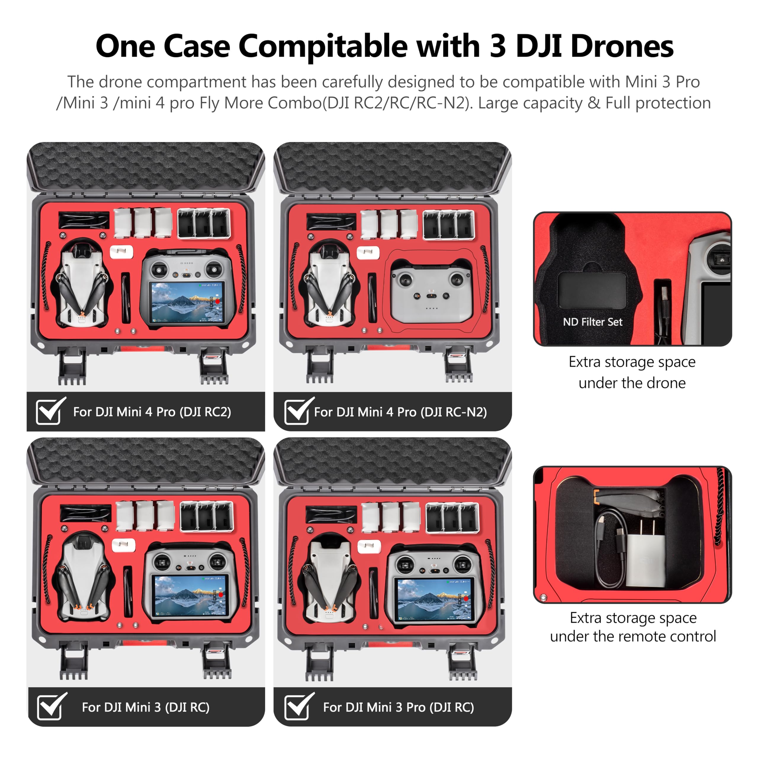 STARTRC Mini 4 Pro Custodia Impermeabile Custodia per DJI Mini 4 Pro Fly More Combo