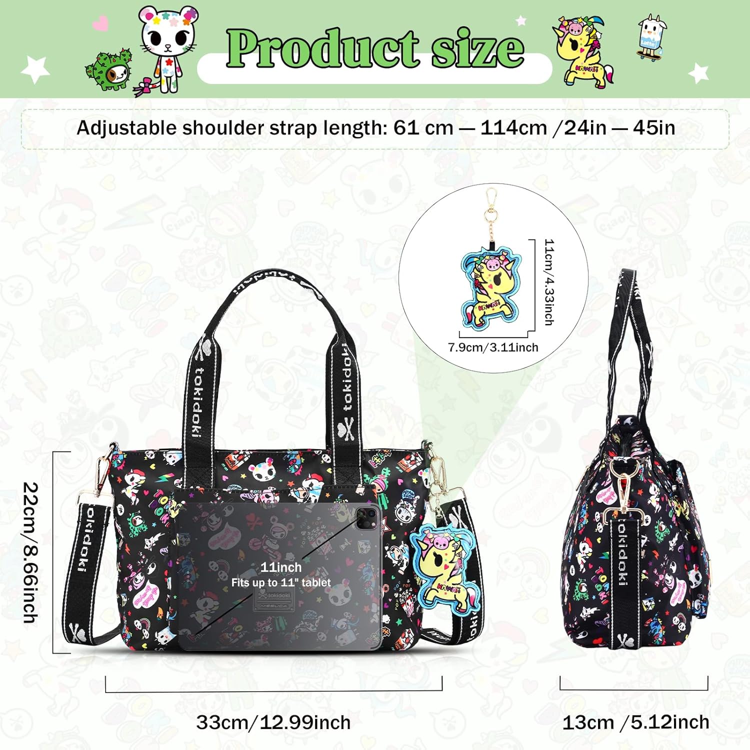 Tokidoki Crossbody Bag with Unicorno Keychain Cute Shoulder Bag Tote Purse Handbag Wallet for Women Girl Shopping Travel - Image 4