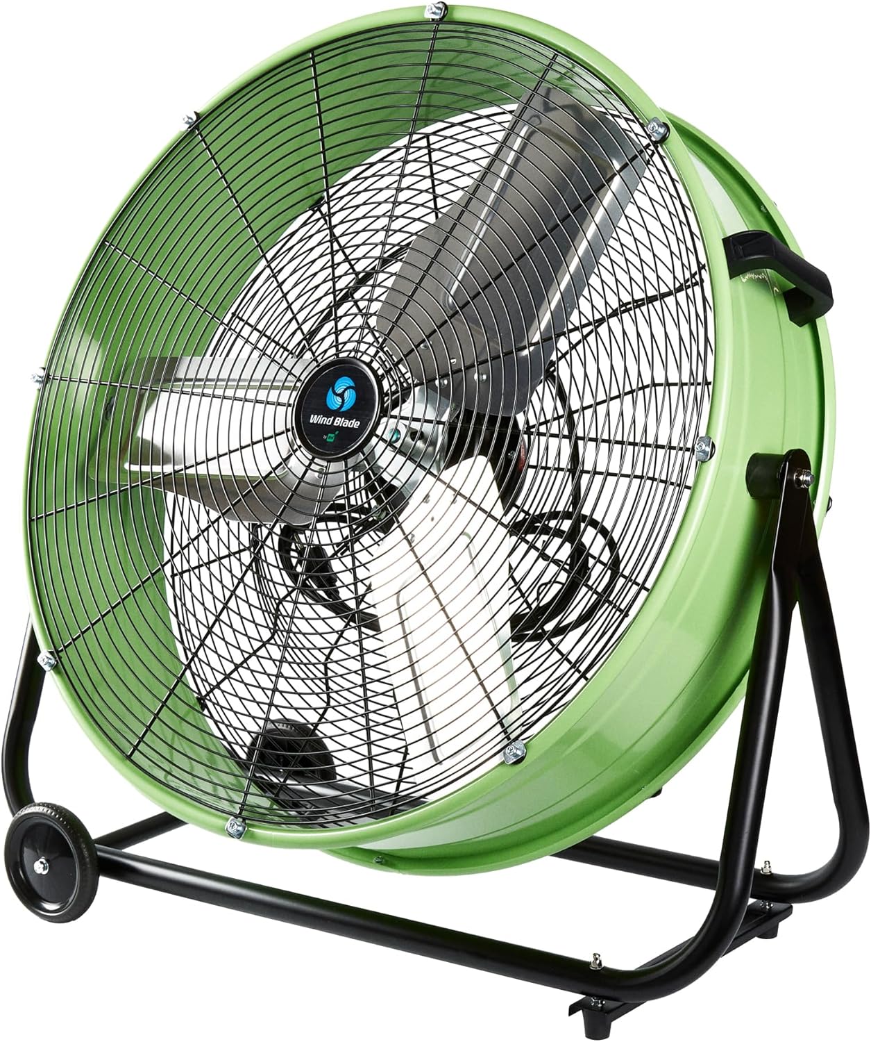 Restaurantware-Wind Blade 24 Inch 7700 CFM Industrial Fan, 1 Heavy Duty Floor Fan - 3-Speed, High Velocity Motor, Black Metal, Portable, Adjustable Height, For Warehouse Or Garages