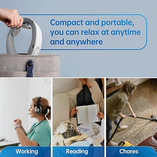 Miniatura 5 de Masajeador de vértebra cervical, masajeador de cuello, masajeador eléctrico portátil para hombres y mujeres