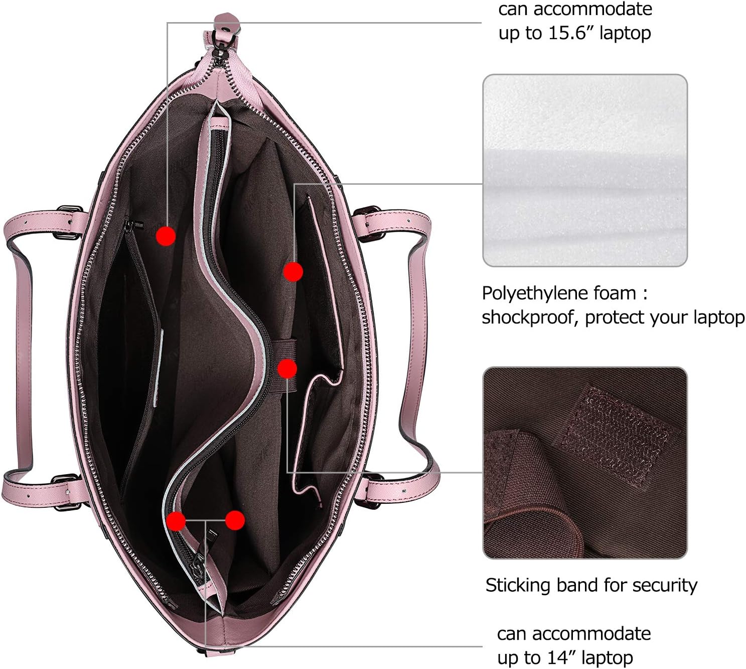Black Friday - 70% OFF S-ZONE 15.6 inch Leather Laptop Tote Bags for Women Large Computer Shoulder Purses