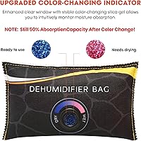 Vista 2 de 2 x 400g (1.8 lbs) Rechargeable Moisture Absorbers,Car Dehumidifier Bag,Microwave Fast Reactivated Large Desiccant Packs for Storage,Silica Gel