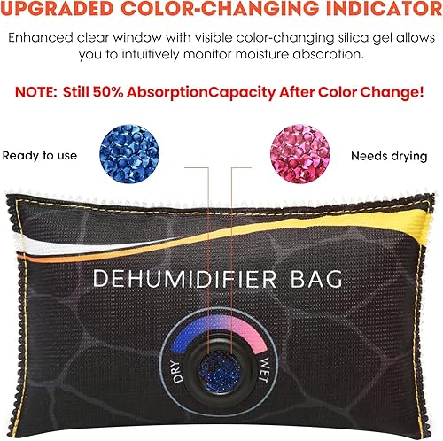 Miniatura 2 de 2 x 14.11 oz (1.8 libras) absorbentes de humedad recargables, bolsa deshumidificadora de automóvil, paquetes desecantes grandes de reactivación