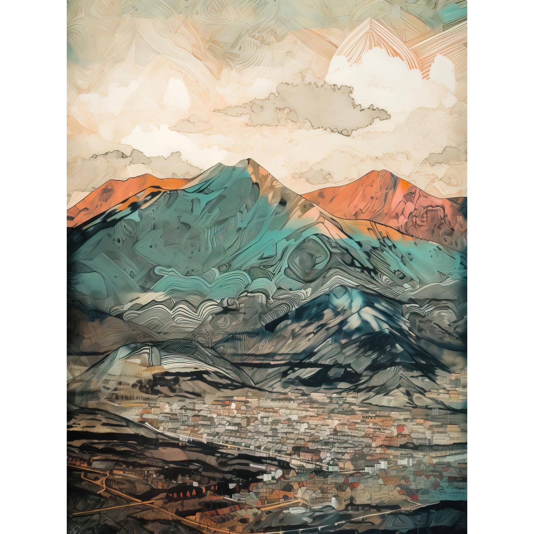 Artery8 Sunrise in Lienz Austria City Under Mountain Range Large Wall Art Poster Print Thick Paper 18X24 Inch