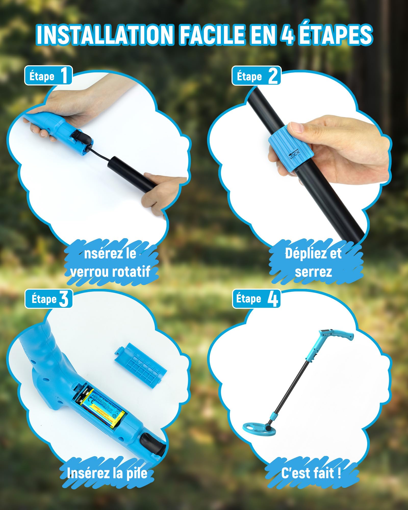 KAIWEETS Détecteur de Métaux pour Enfants, Écran LCD Couleur Animé & Tige Réglable, Détecteur d’Or Léger avec Sac à Dos, Pelle, Râteau et Pièces Bonus – Idéal comme Cadeau d’Anniversaire