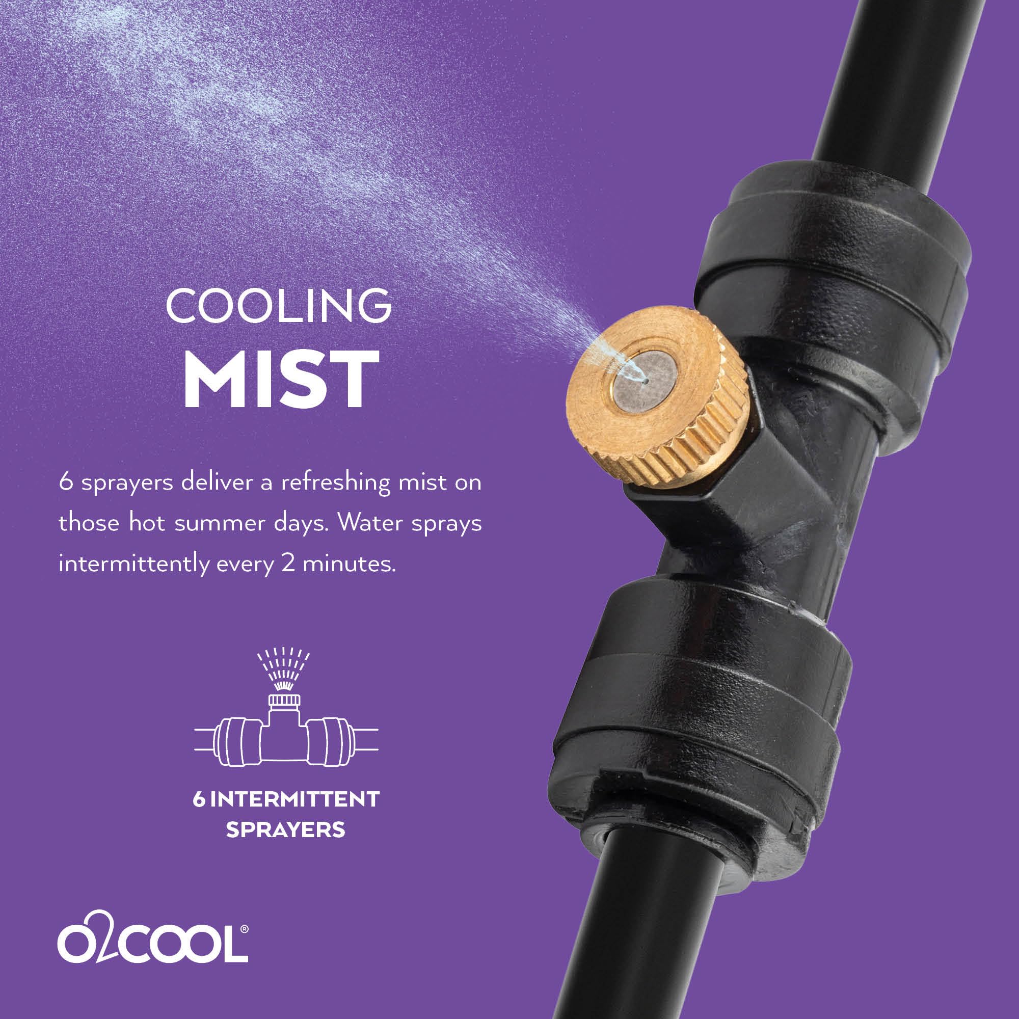 O2COOL Outdoor Cooling Misting Systems | No necesita manguera de agua ni fuente de alimentación, para patio exterior o reptiles