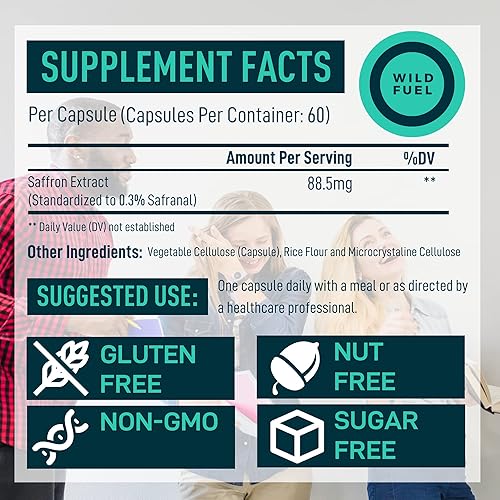 Miniatura 6 de WILD FUEL Paquete de cápsulas de supresor del apetito y extracto de azafrán