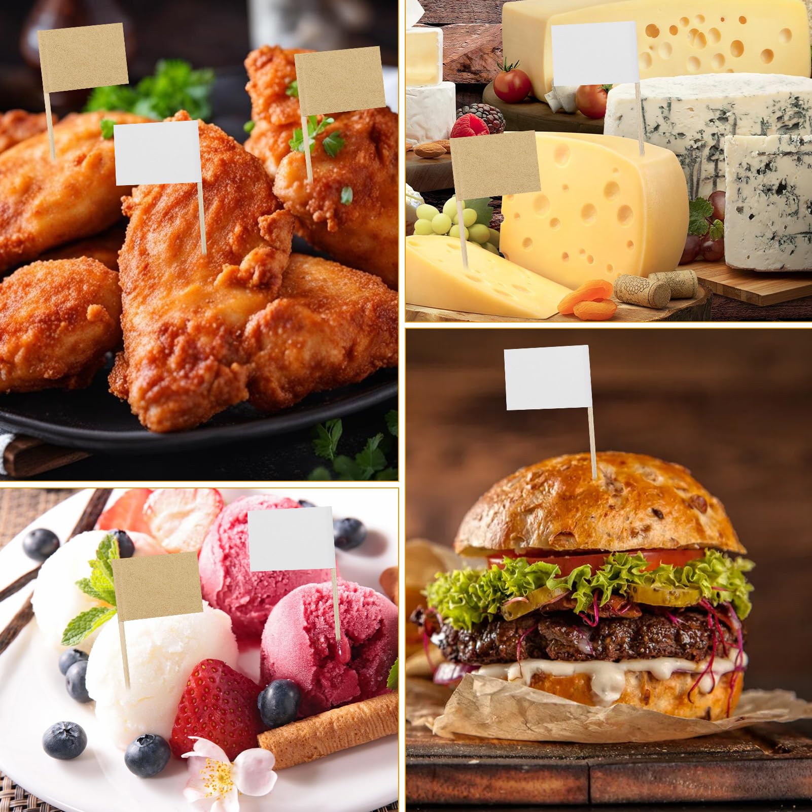 Bandierine Stuzzicadenti Kraft - 200 Pezzi | Per Decorare Torte E Cupcake | Scrivibili - Foto 7