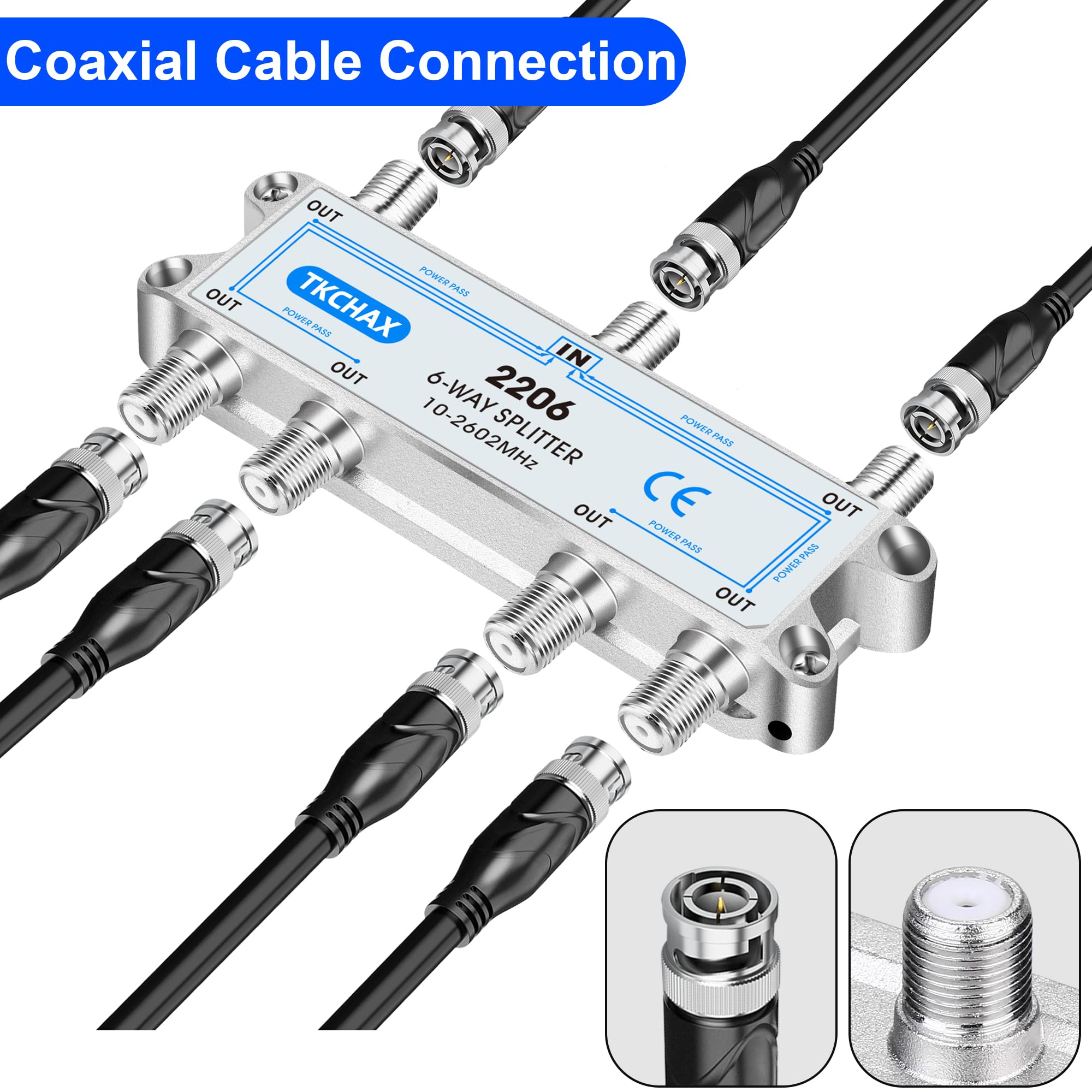 その他 Line 6 Antenna Splitter Kit G55V55ASK rdzdsi3 Amazon.com: TKCHAX 6 Way Coaxial Cable Splitter,Support 10-2602MHz
