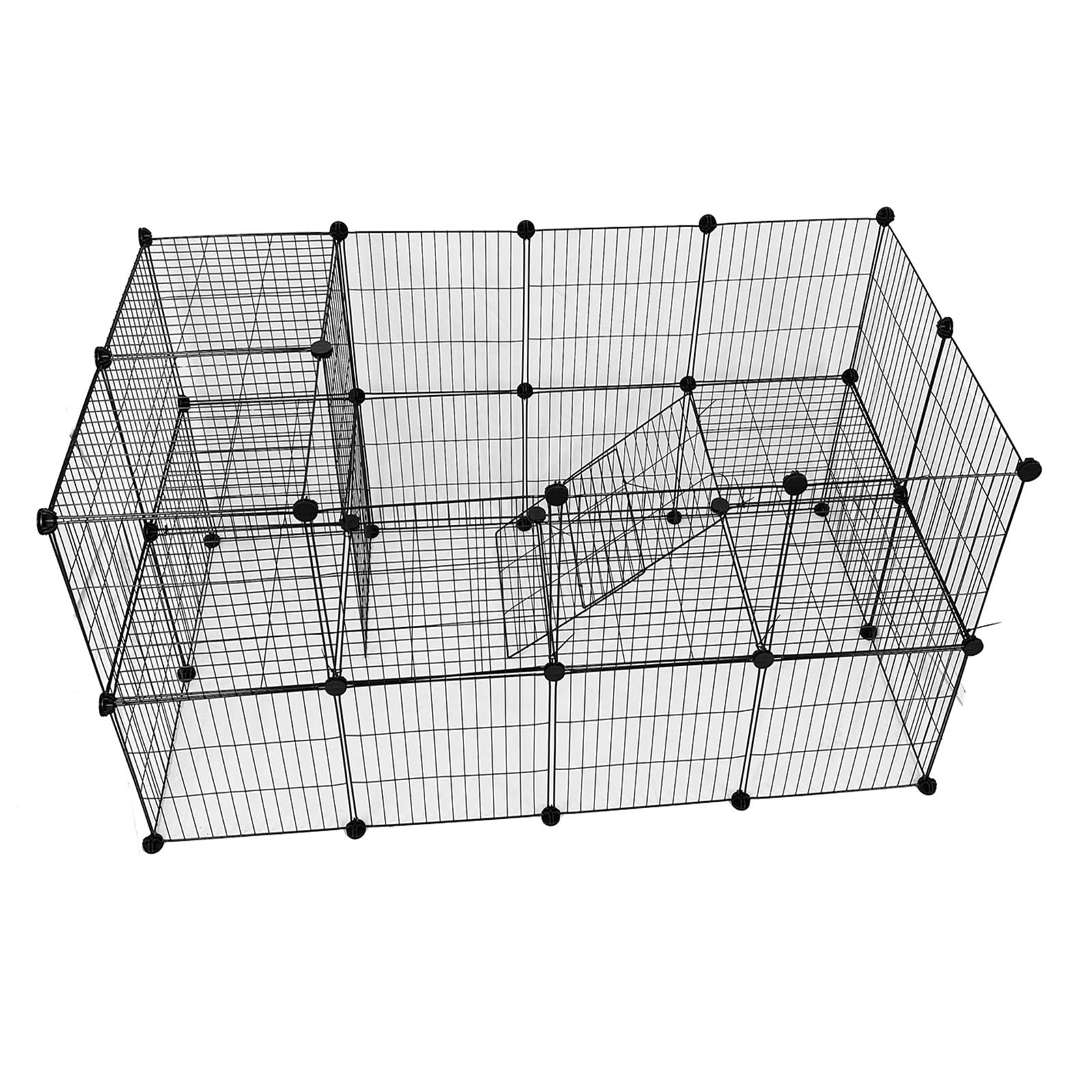 Gr8 Home Large Cat Cage DIY Enclosure Indoor Playpen Metal Wire Indoor DIY Kennels Crate Large Climbing Ladder Stairs Exercise Centre Ideal for Cat Small Animal Kitten Rabbit Ferret Squirrel
