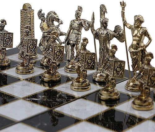 (Sin tablero) Figuras históricas de Roma Piezas de ajedrez de metal, tamaño mediano, tamaño King 2.8 pulgadas (solo piezas)