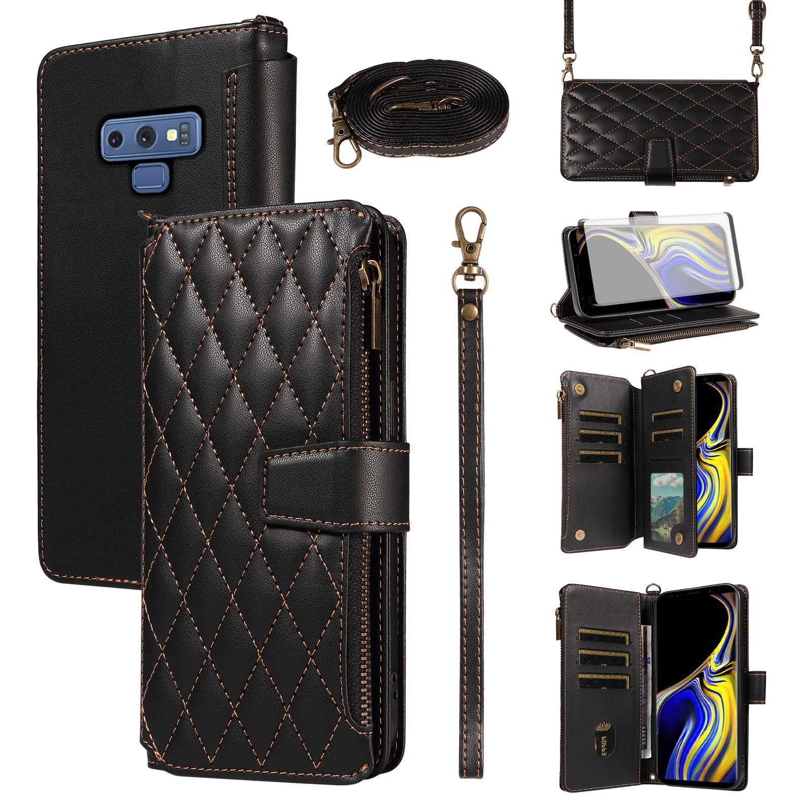 Coque Samsung Note 9 antichoc intégrale en cuir avec protège-écran - 8