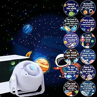 Bible Verses Projector Galaxy Projector Includes 12 Interchangeable Christian Discs Night Light Set Project Religious on Walls or Ceilings for Gift(Classic)