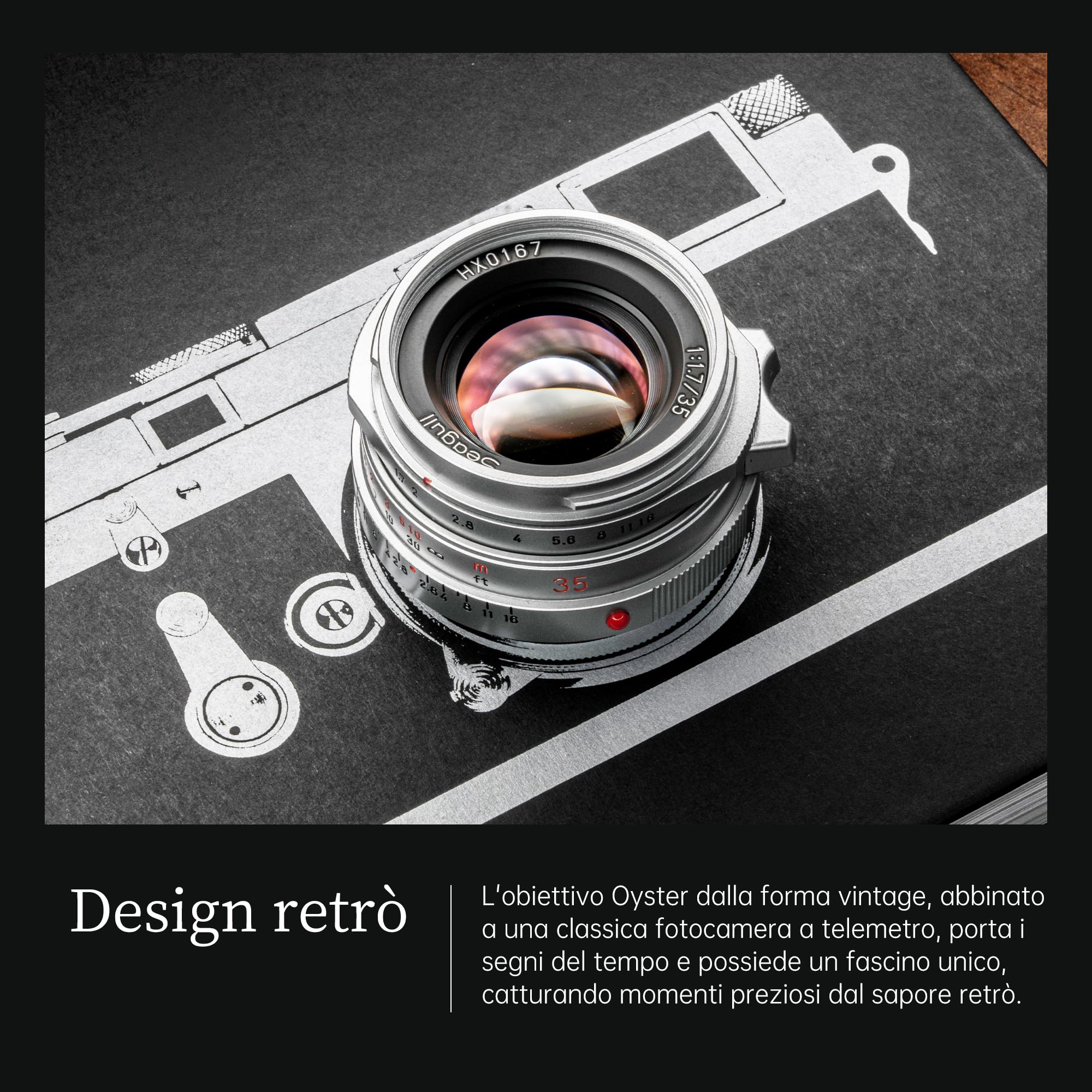 7artisans Seagull M35mm F1.7 Obiettivo Full Frame, obiettivo prime a fuoco manuale per fotocamere Leica con attacco M, ampia apertura F1.7, compatibile con Leica M240 M3 M6 M7 M8 M9 M9P M10