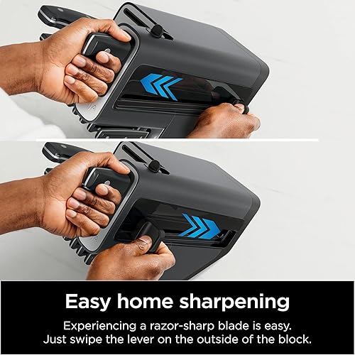 Miniatura 6 de Ninja NeverDull - Juego de cuchillos de cocina de 14 piezas con afilador integrado, potencia de corte profesional para fiestas navideñas, recetas de