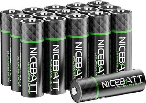 Rechargeable aa Batteries 16 Count 2800mAh Premium NiMH Double A Battery Low.