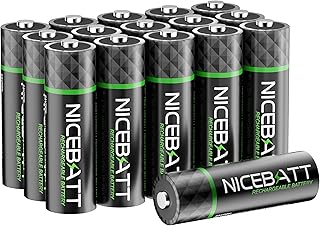 Rechargeable aa Batteries 16 Count, 2800mAh Premium NiMH Double A Battery Low Self Discharge