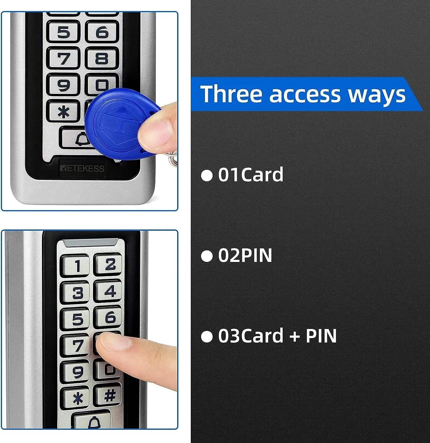 Kit de sistema de control de acceso de puertas De control de acceso de puerta T-AC03 RFID IP68, teclado resistente al agua Wiegand de 26 bits con 2000 usuarios for almacén, oficina en casa(5pcs Access