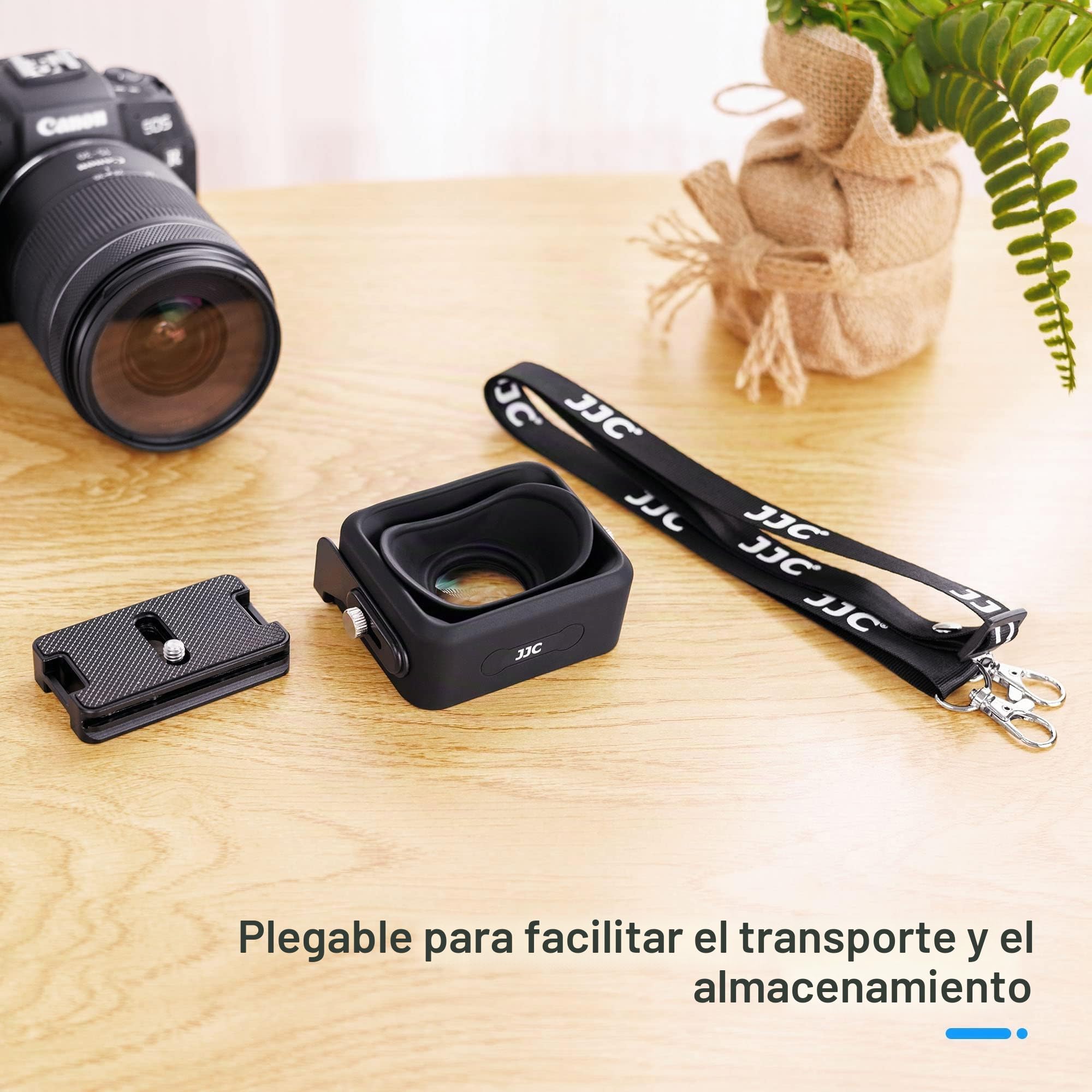 JJC - Visor LCD para cámara de fotos (3 de aumento de ancho x 3, con placa de liberación rápida tipo Arca, parasol para cámaras réflex digitales