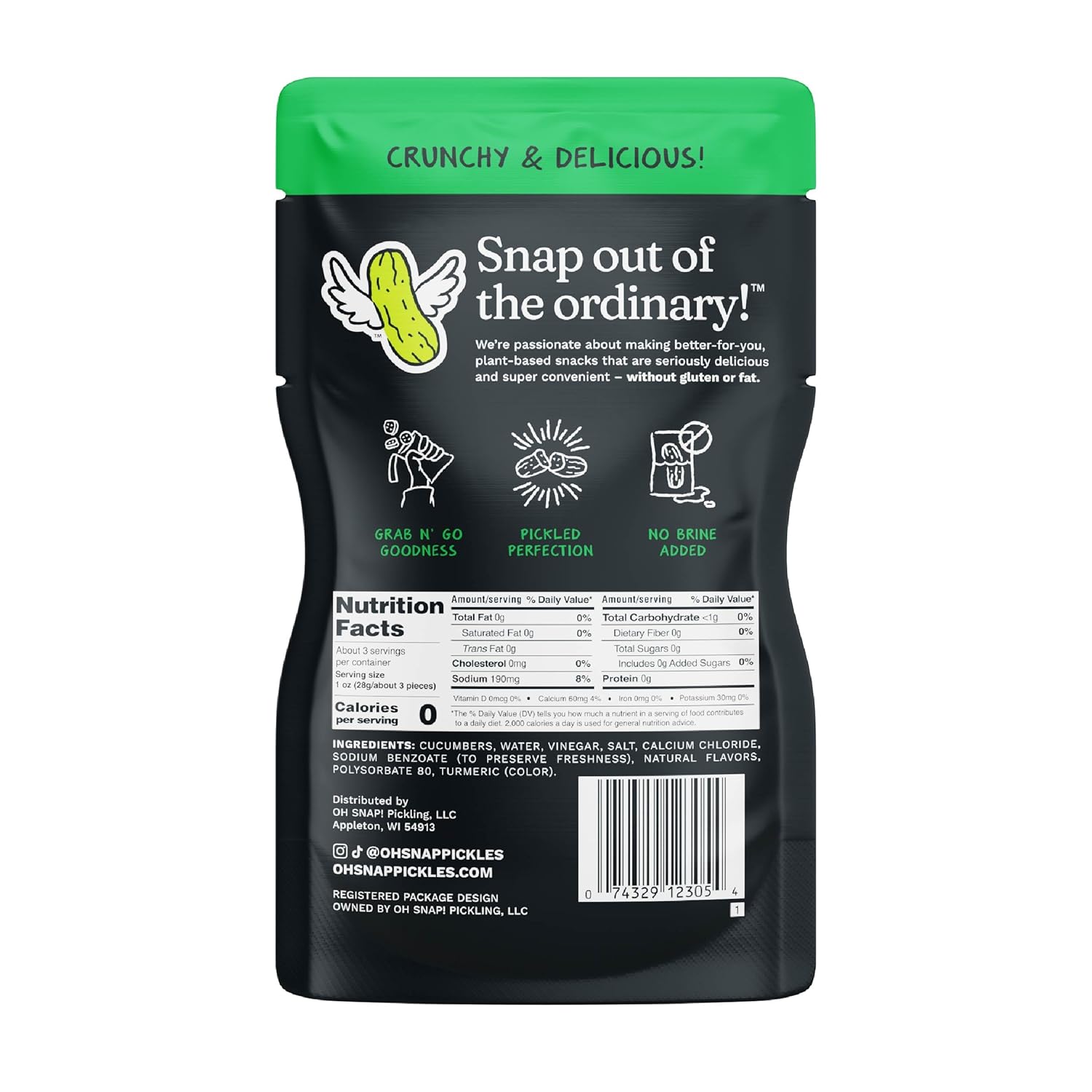 OH SNAP! Chil-Lime Bites (12 Pack) - Chili Lime Pickle Snacking Cuts - Fresh Packed Ready To Eat Pickle Chips - Gluten-Free, Fat-Free, Made With Non-GMO Veggies - Delicious & Healthy Snack