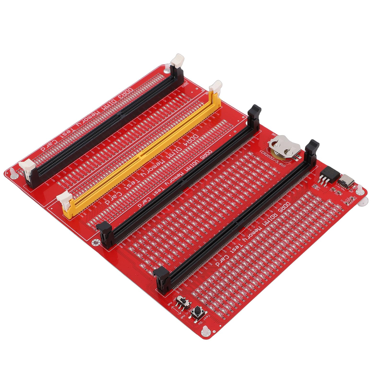 Topiky DDR3 DDR4 DDR5 UDMM DDR5 RDIMM Speichertester, 4-in-1 RAM-Speichertestkarte, Desktop-Computer-Speichertestkarte mit LED-Anzeigen, Speicherdiagnoseanalysator