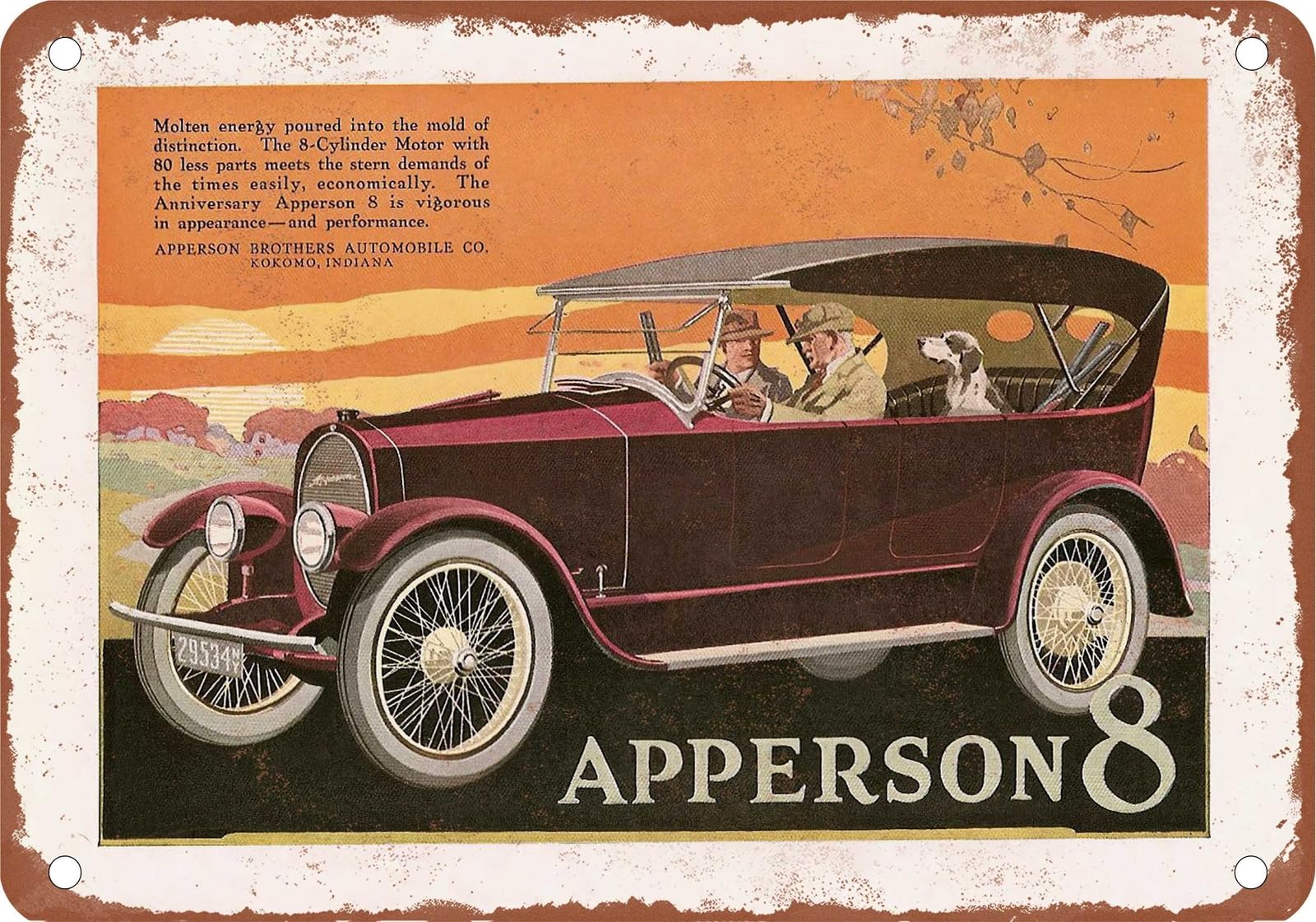 METAL SIGN - 1919 Apperson Vintage Ad 01 - Old Retro Rusty Look home decor