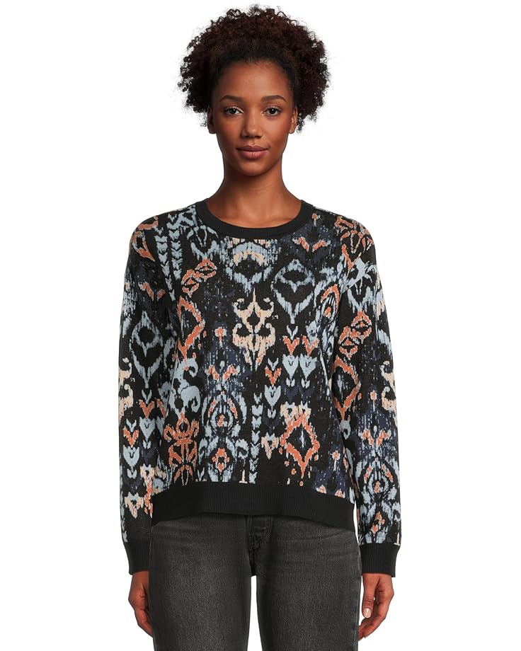 Liverpool Los Angeles Long Sleeve Crew Neck Dropped Shoulder Jacquard Sweater - Main View