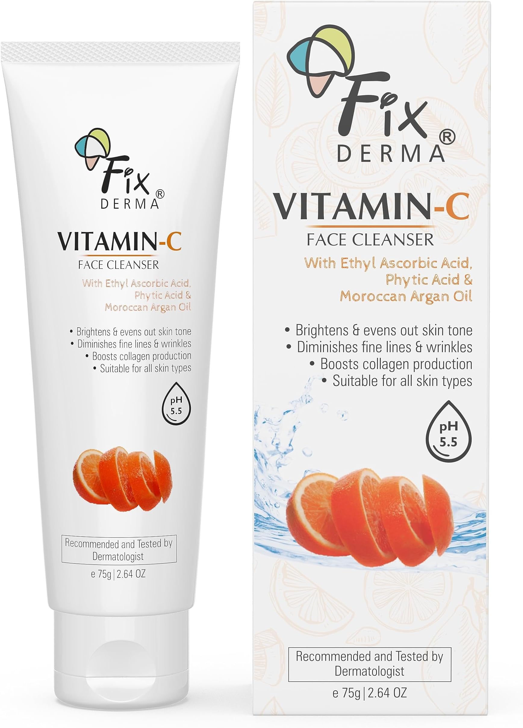 Vitamin C Face Cleanser with Ascorbic Acid | facewash woman | Face Wash & Face Cleanser | Face Wash for Oily Skin (All Type Skin) | Face Wash for Women & Men - 75g