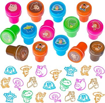 24 Pcs Toy Themed Self-Ink Stamps, 8 Designs Gamer Assortment for Birthday Party Favors, School Rewards, Carnival Prizes & Goodie Bag Fillers