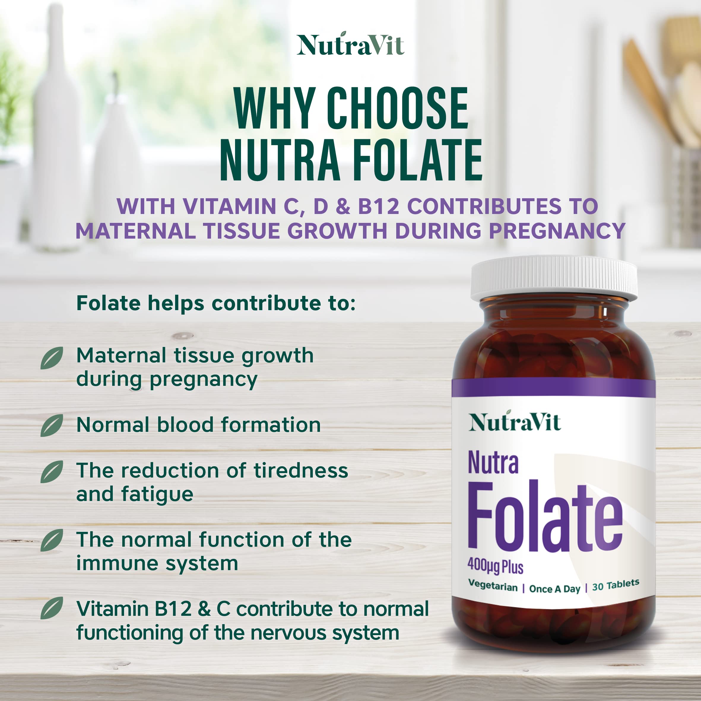 NUTRA FOLATE 400MCG PLUS 30's