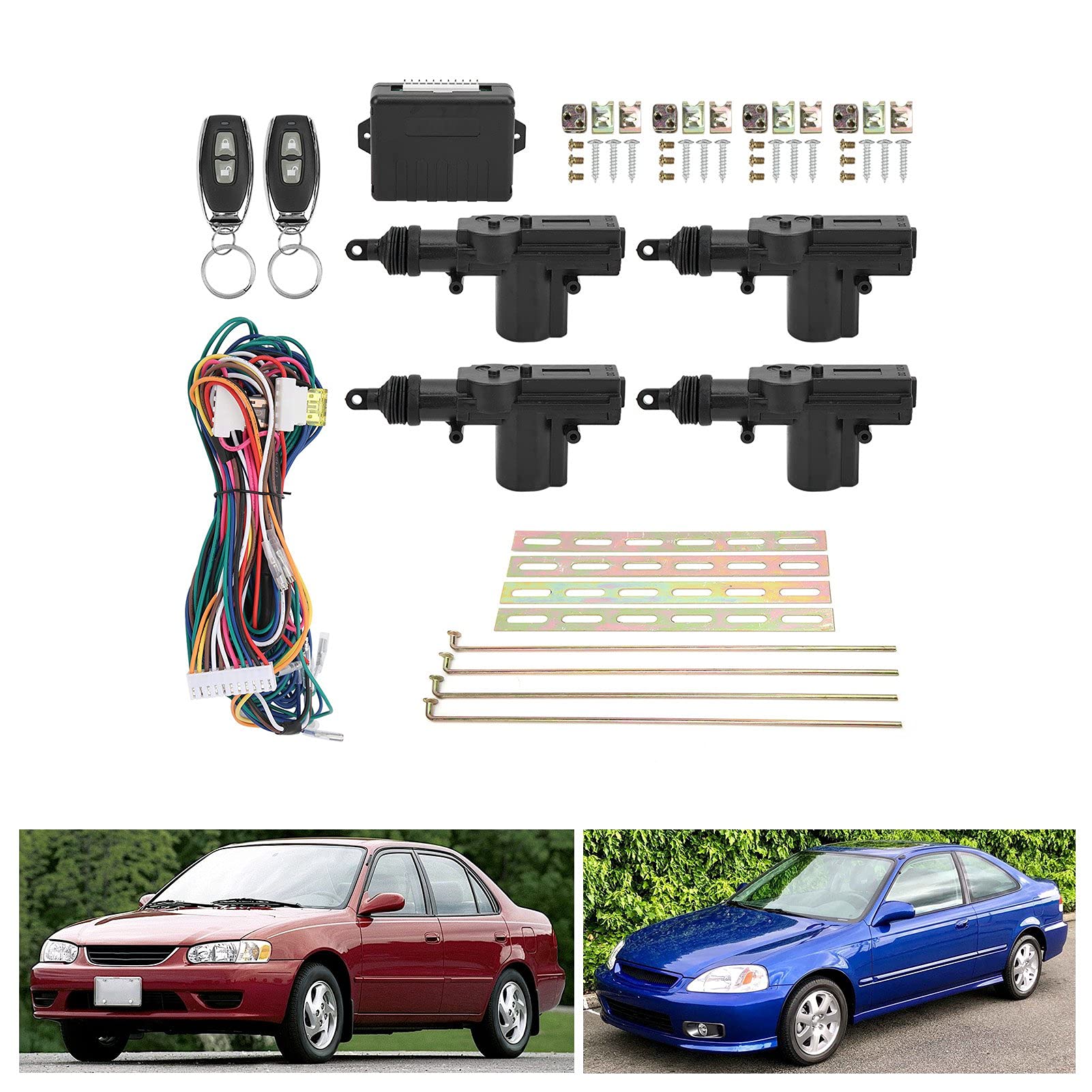 Zentralverriegelung Satz mit Fernbedienung, Keyless Entry System 12V LED Anzeige 2 Controller