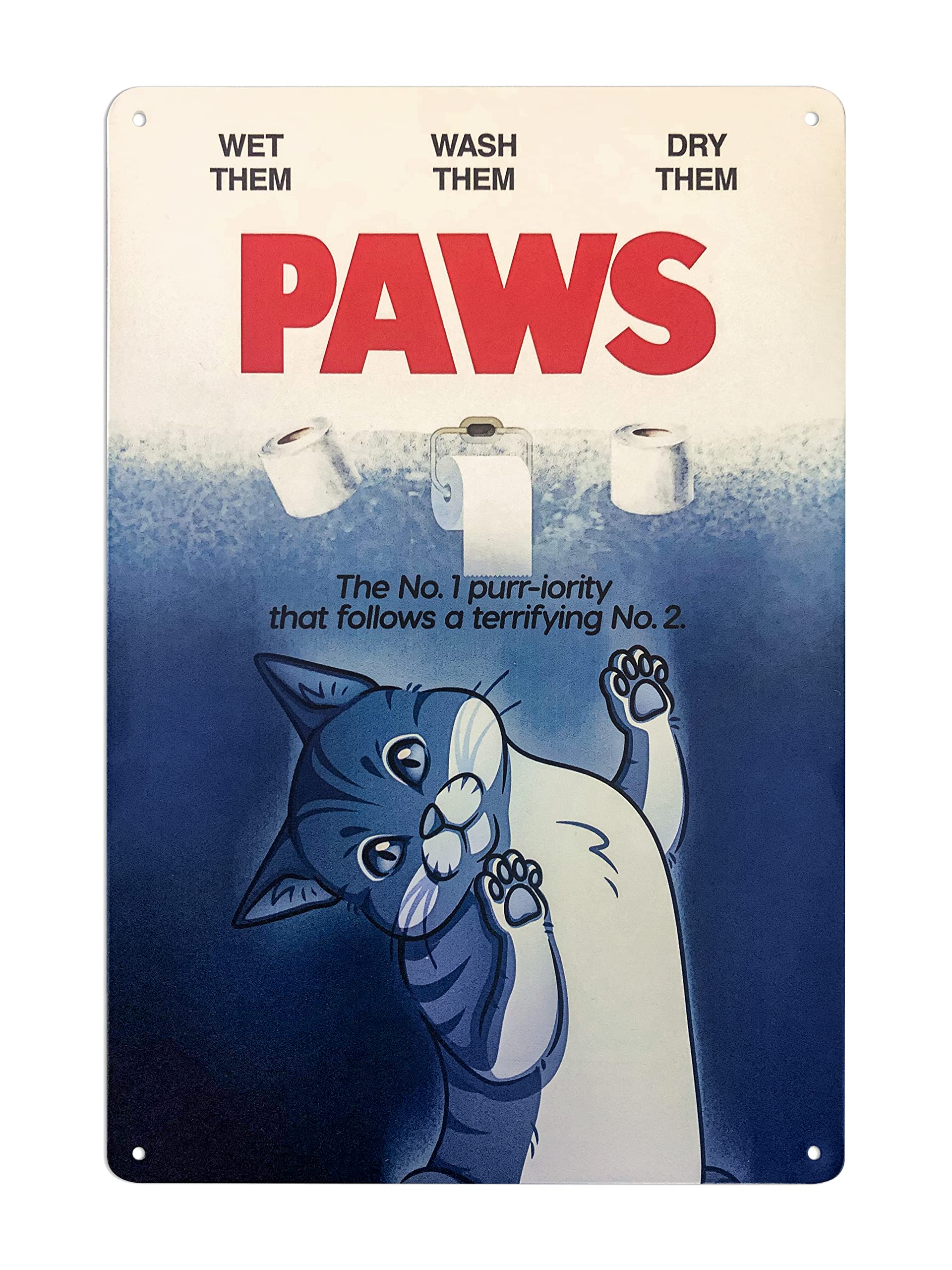 Funny Bathroom Signs – Funny Cat Bathroom Decor Sign – Cat Wall Decor ...