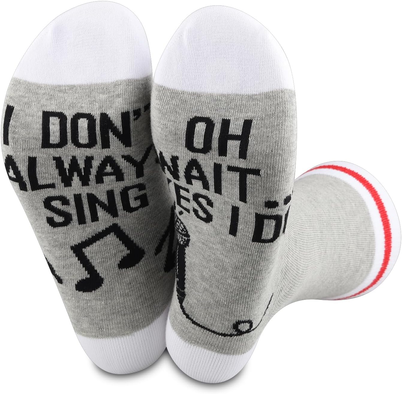PWHAOO Singer Socks I Don’t Always Sing Oh Wait Yes I Do Socks Karaoke Socks Musical Gift Music Lover Gift image 4